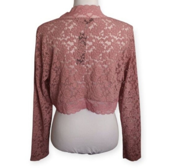 Allegra K Pink Lace Bolero Shrug SZ.L NWT. - Picture 4 of 7